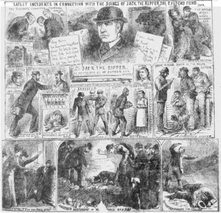 A handout photograph released in London on June 18, 2009 shows Jack the Ripper murders published in the Illustrated Police News