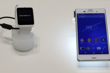 A Sony SmartWatch 3 and a Sony Xperia Z3