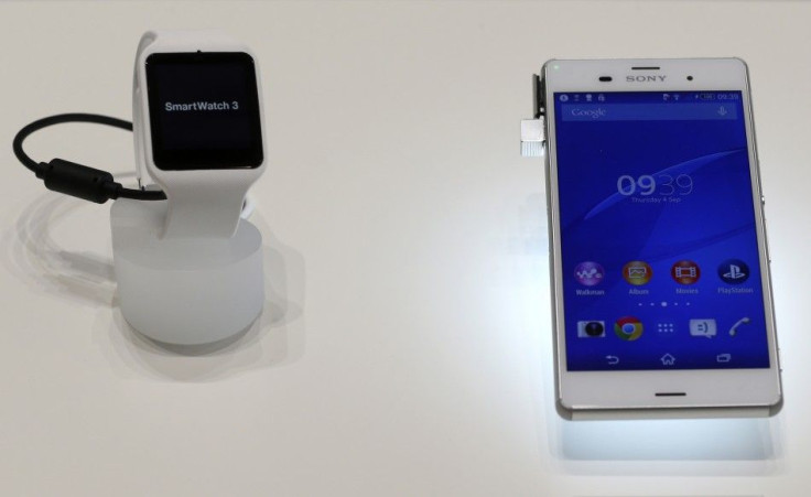 A Sony SmartWatch 3 and a Sony Xperia Z3