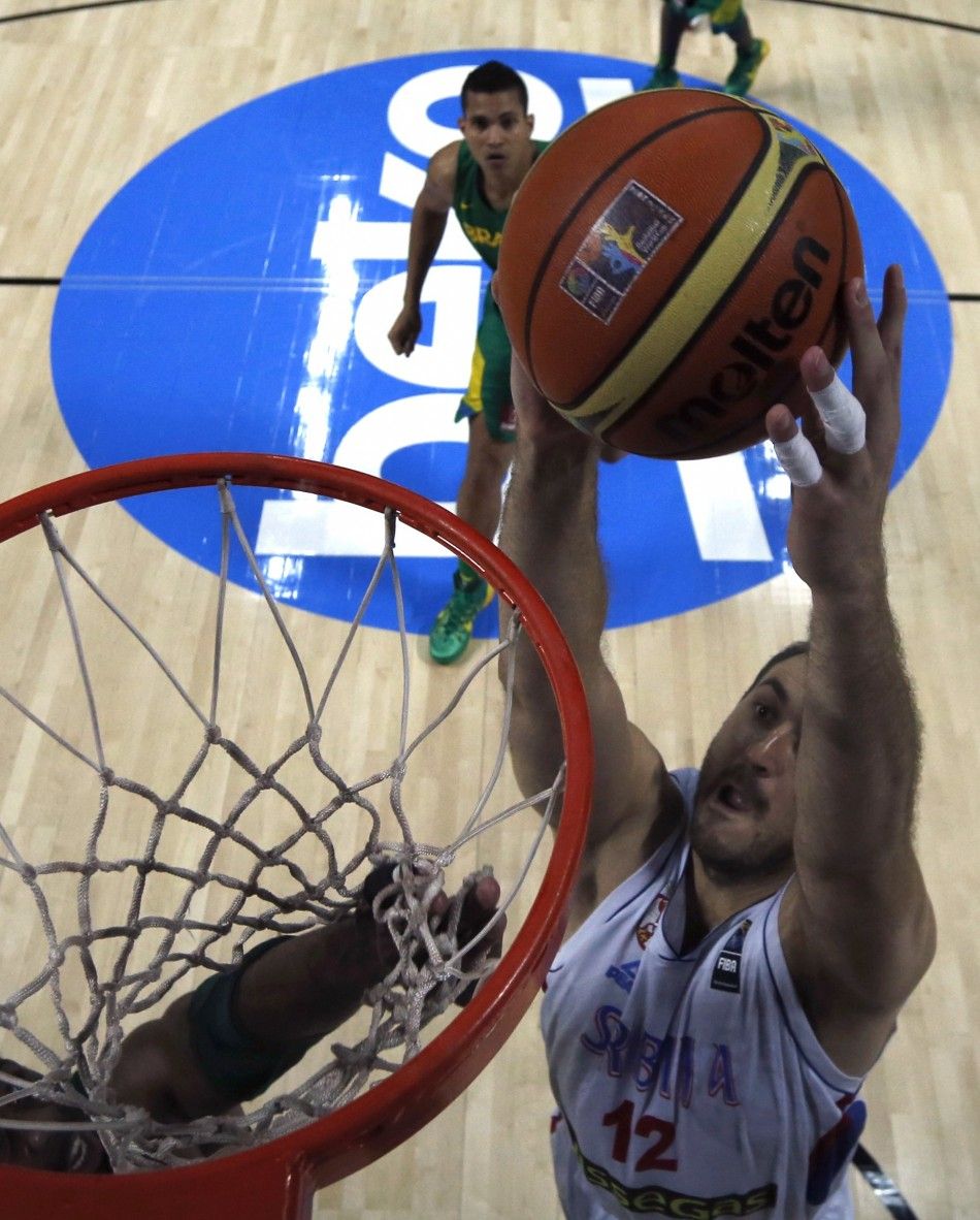 Serbias Nenad Krstic slams a dunk