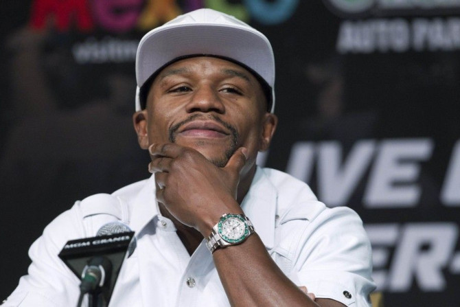 loyd Mayweather Jr. of the U.S. attends a news conference 