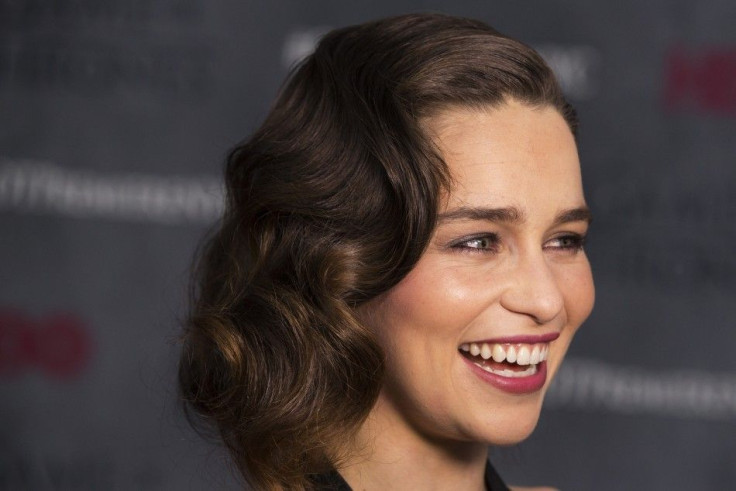 Cast member Emilia Clarke arrives for the season four premiere of the HBO series "Game of Thrones"