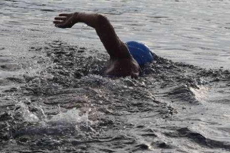 U.S. long-distance swimmer Diana Nyad swims
