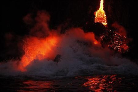 Volcano eruption in the Volcanoes National Park in Kalapana, Hawaii