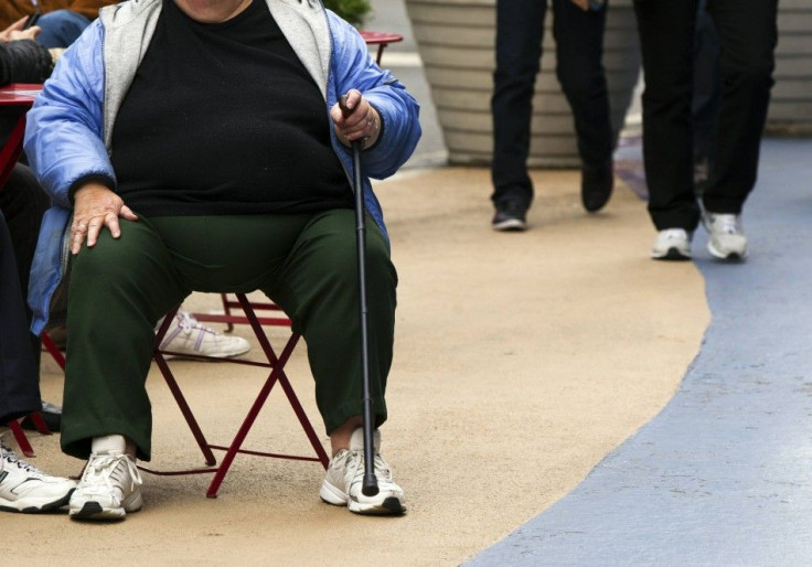 An Overweight Woman In Times Square, New York