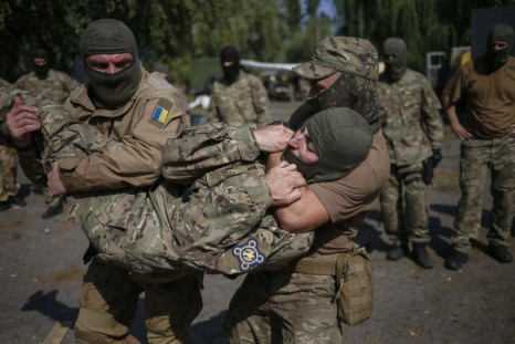 Members Of Ukrainian Police Special Task Force 'Sich' Take Part In A Drill At Their Base In Slaviansk