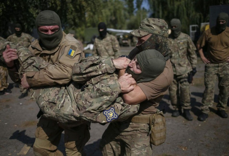 Members Of Ukrainian Police Special Task Force 'Sich' Take Part In A Drill At Their Base In Slaviansk