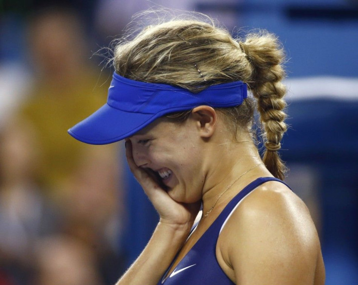 Eugenie Bouchard of Canada reacts