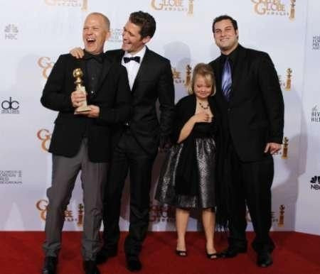 Glee Star Lauren Potter Along With Her Co-Stars/ file photo/REUTERS/Lucy Nicholson