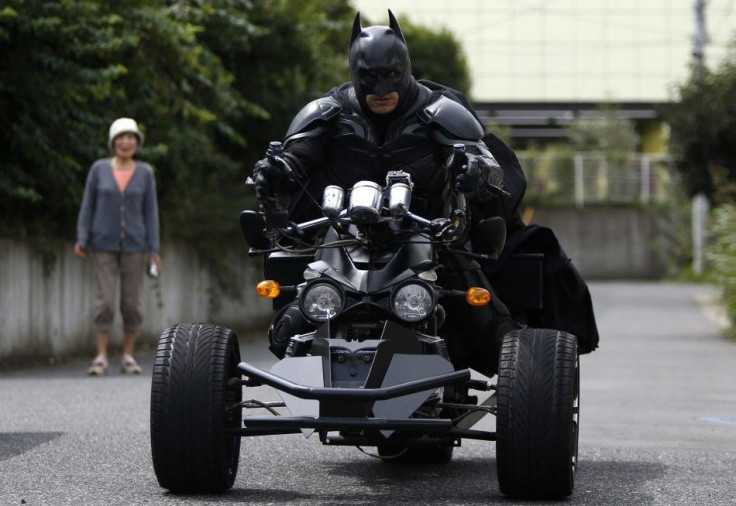 A 41-year-old man going by the name of Chibatman leaves his home on his "Chibatpod" in Chiba, east of Tokyo