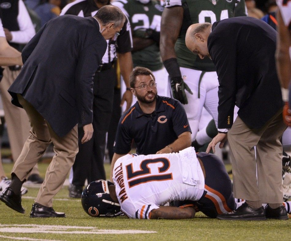 Chicago Bears wide receiver Brandon Marshall is injured 
