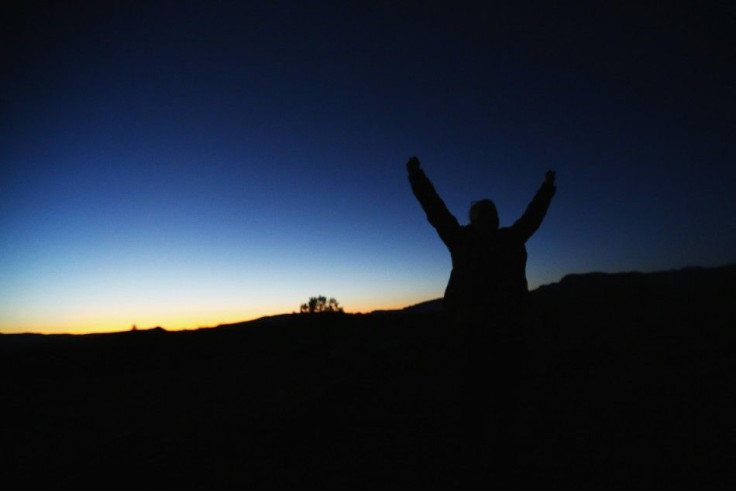 UFO Tour Operator Kim Carlsberg Speaks To Tourists During An Unidentified Flying Object (UFO) Tour In The Desert Outside Sedona, Arizona