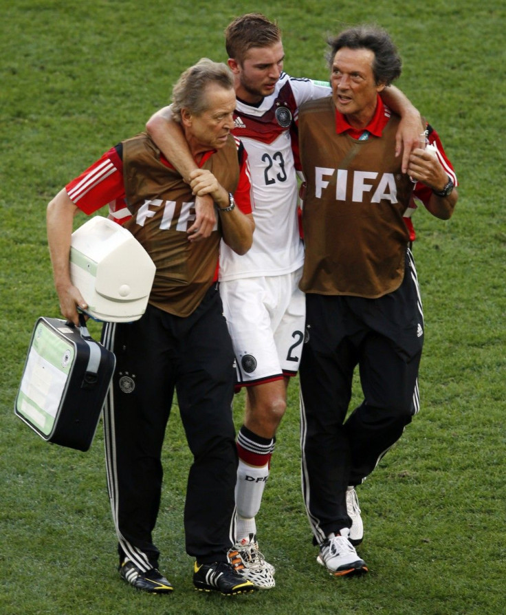 Germany's Christoph Kramer leaves the pitch