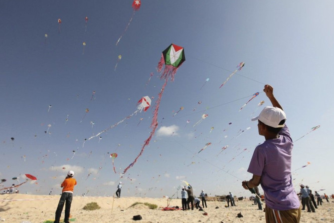 Children fly kites