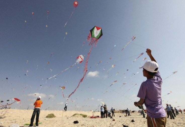 Children fly kites