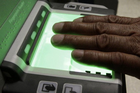 The use of fingerprint reader on a new Global Entry Kiosk is demonstrated at Los Angeles International Airport September 7, 2011, as part of new security enhancements in the ten years following the September 11 attacks. Global Entry allows speedy clearanc