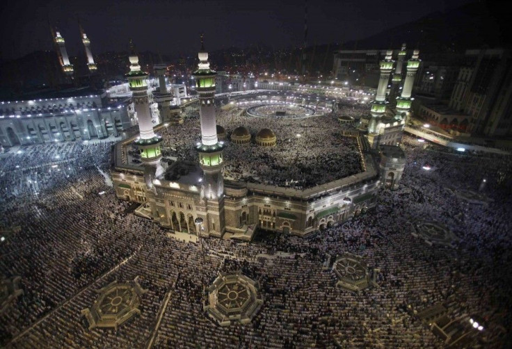 Muslim Pilgrims Pray At The Grand Mosque In Mecca