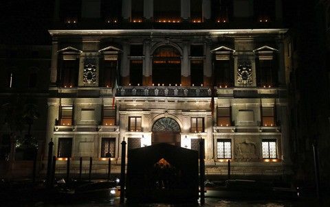 The entrance of the seven-star hotel Aman Canal Grande Venice is seen in Venice during U.S. actor George Clooneys gala dinner September 27, 2014. 