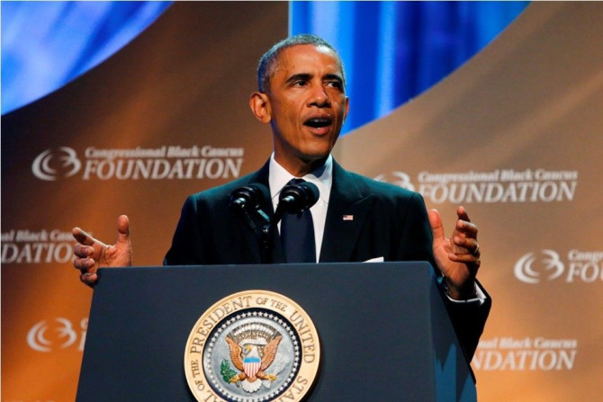 U.S. President Barack Obama delivers remarks at the Congressional Black Caucus Foundation dinner