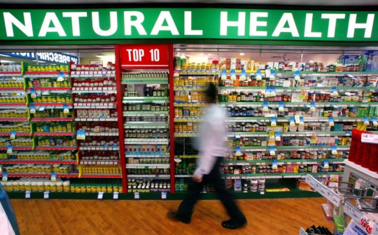 Bottles of spirulina are seen at Labiofam Laboratories in Jaruco outside Havana, September 6, 2011