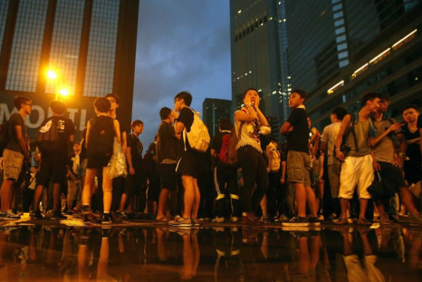 Protesters Gather Around The Golden Bauhinia Square In Hong Kong