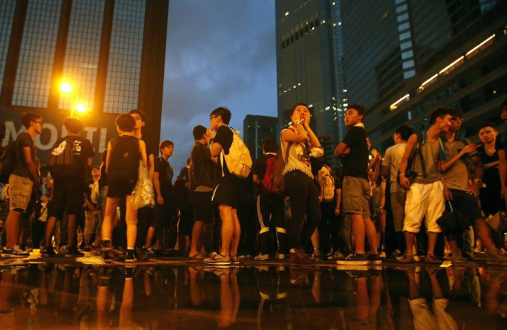 Protesters Gather Around The Golden Bauhinia Square In Hong Kong