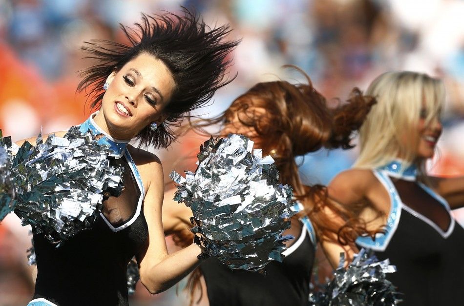 Cheerleaders for the Carolina Panthers