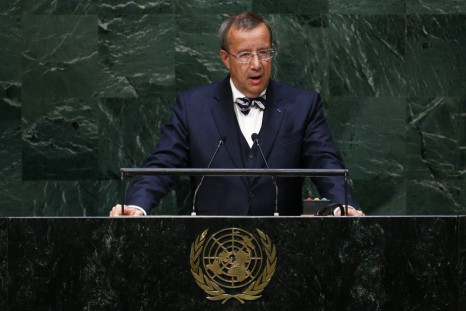 Toomas Hendrik Ilves, President of the Republic of Estonia, addresses the 69th United Nations General Assembly at the U.N. headquarters in New York September 24, 2014. REUTERS/Lucas Jackson