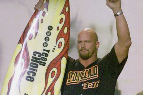 Stone Cold Steve Austin accepts the Teen Choice Award given for best Pro wrestler at the 1999 Teen Choice Awards taping August 1 in Santa Monica. The award show, celebrating the hottest teen icons in film, television, music, sports and fashion was sponsor