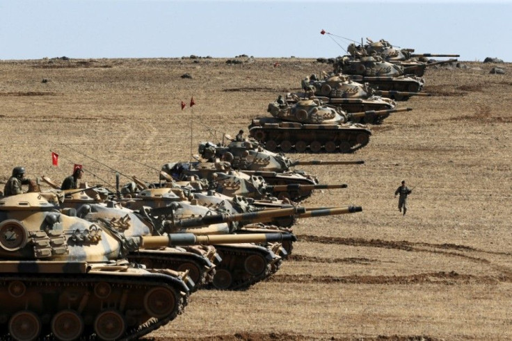 Turkish Army Tanks On The Turkish-Syrian Border Near Suruc, Sanliurfa Province
