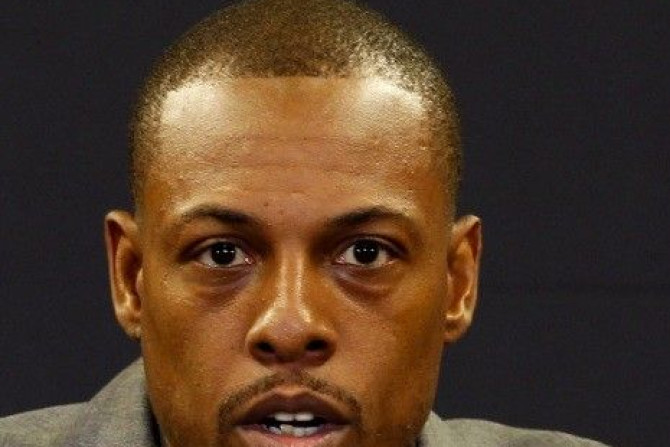 Newly acquired Brooklyn Net&#039;s NBA player Paul Pierce speaks as he is introduced to the media during a news conference in Brooklyn, New York July 18, 2013.