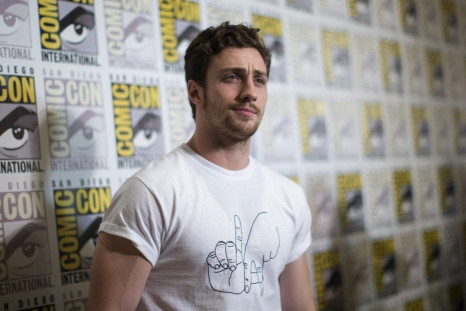 Cast member Aaron Taylor-Johnson poses at a press line for the movie &quot;Avengers: Age of Ultron&quot; during the 2014 Comic-Con International Convention in San Diego, California July 26, 2014.