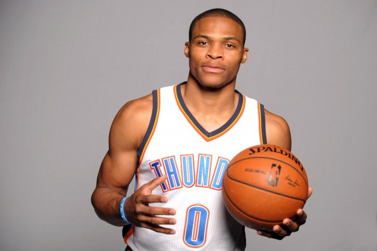 Russell Westbrook, Oklahoma City Thunder Guard, During Media Day At Chesapeake Energy Arena