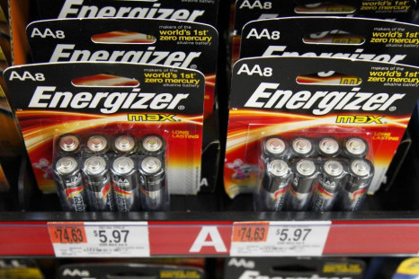 Energizer batteries are on display