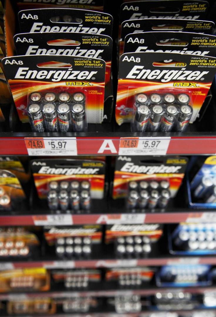 Energizer batteries are on display