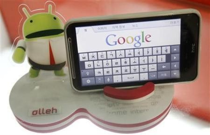 An Android Smartphone Displays Google Website