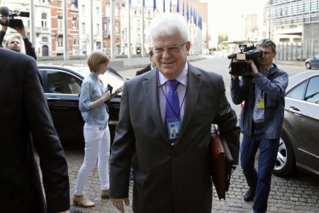 Russia's envoy to the European Union Vladimir Chizhov arrives for an EU-Russia-Ukraine trilateral energy meeting at the European Commission headquarters in Brussels June 11, 2014. Russia and Ukraine will resume efforts to resolve a gas pricing disput