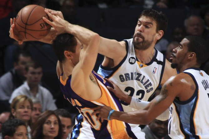 Marc Gasol and Mike Conley Defends