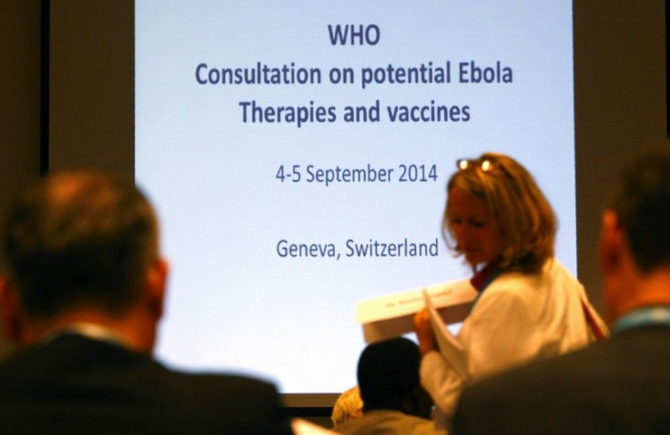 Participants arrive at the opening of a consultation of international experts on potential Ebola therapies and vaccines in Geneva September 4, 2014. On September 4 and 5, the World Health Organization (WHO) will bring together 200 key experts to discuss e
