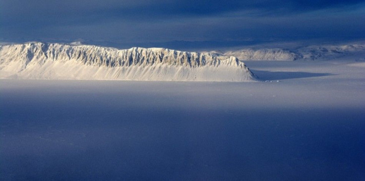 Eureka Sound on Ellesmere Island in the Canadian Arctic is seen in a NASA Operation IceBridge survey picture taken March 25, 2014. IceBridge is a six-year NASA airborne mission which will provide a yearly, multi-instrument look at the behavior of the Gree