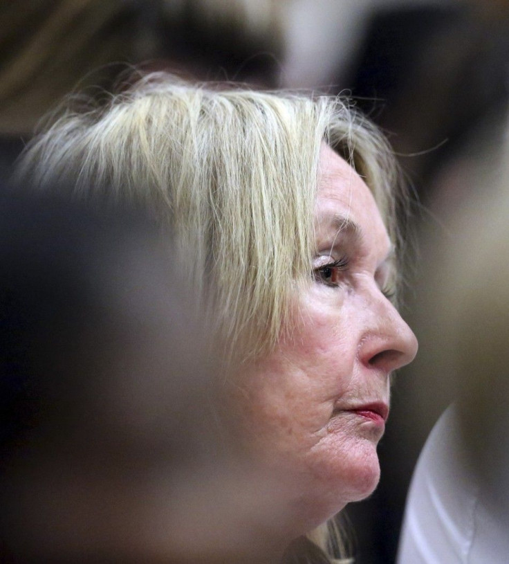 June Steenkamp, mother of Reeva Steenkamp, attends the sentencing hearing of South African Olympic and Paralympic track star Oscar Pistorius at the North Gauteng High Court in Pretoria October 21, 2014. A South African court on Tuesday sentenced Pistorius