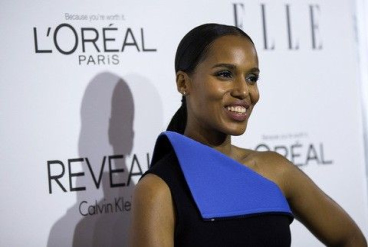Actress Kerry Washington poses at the 21st annual ELLE Women in Hollywood Awards in Los Angeles, California