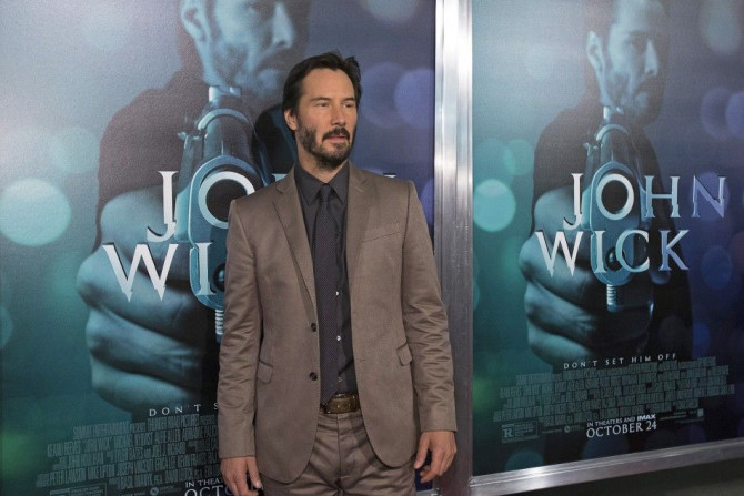 Cast member Keanu Reeves poses at a special screening of &quot;John Wick&quot; in Los Angeles, California October 22, 2014. The movie opens in the U.S. on October 24.