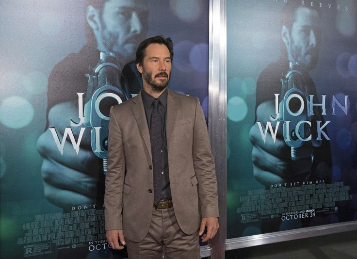 Cast member Keanu Reeves poses at a special screening of &quot;John Wick&quot; in Los Angeles, California October 22, 2014. The movie opens in the U.S. on October 24.