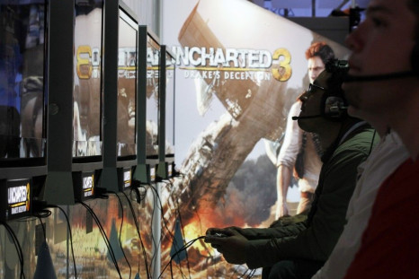 Gamers play &quot;Uncharted 3: Drake's Deception&quot; developed by Naughty Dog on Sony's PlayStation 3 (PS3) during the Electronic Entertainment Expo or E3 in Los Angeles June 7, 2011.