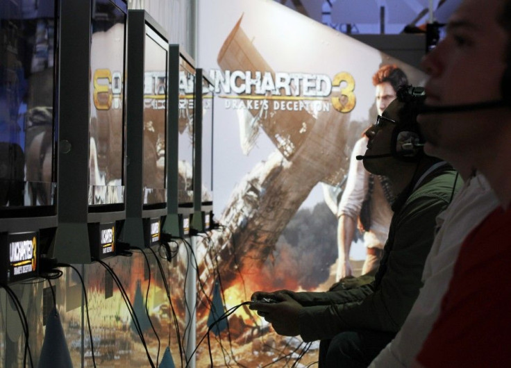 Gamers play &quot;Uncharted 3: Drake's Deception&quot; developed by Naughty Dog on Sony's PlayStation 3 (PS3) during the Electronic Entertainment Expo or E3 in Los Angeles June 7, 2011.