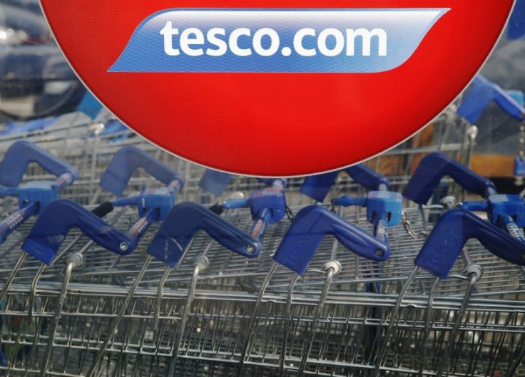 Shopping trolleys are seen at a Tesco Express in southwest London September 22, 2014.