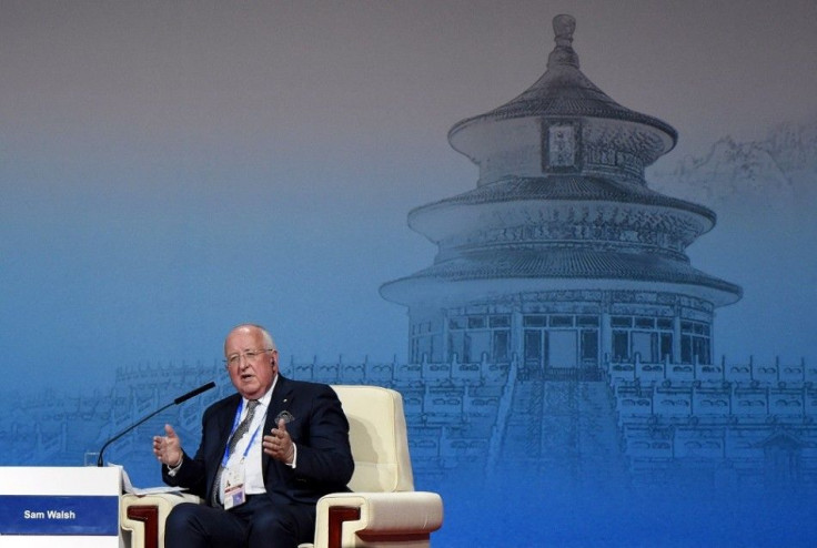 Sam Walsh, chief executive of mining giant Rio Tinto, takes part in a summit dialogue at the APEC CEO Summit at the China National Convention Centre (CNCC) in Beijing November 9, 2014, part of the Asia-Pacific Economic Cooperation (APEC) Summit.