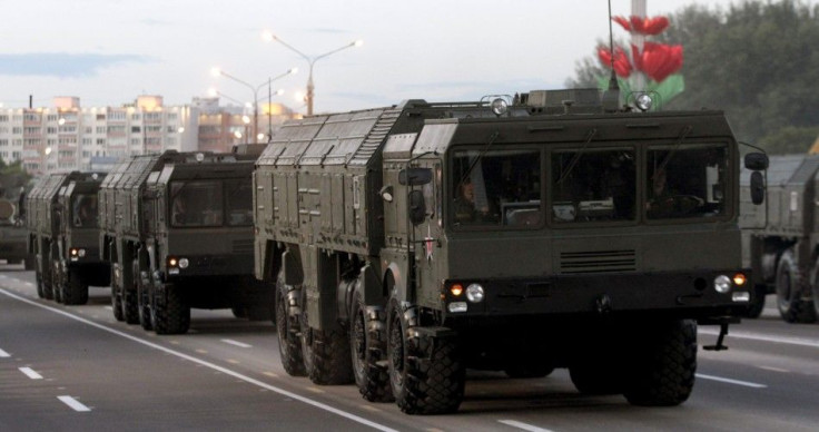 Russian long-range high-precision Iskander missile launchers take part in a military parade during celebrations marking Independence Day in Minsk July 3, 2014. REUTERS/Vasily Fedosenko