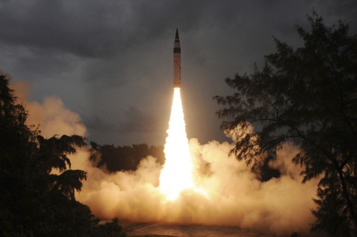 A surface-to-surface Agni-V missile is launched from the Wheeler Island off the eastern Indian state of Odisha September 15, 2013. India successfully test-fired for a second time a nuclear-capable missile on Sunday that can reach Beijing and much of Europ